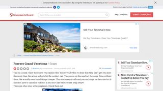 Forever Grand Vacations - Scam, Review 231591 | Complaints Board ...