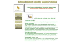 Forever Living Products Aloe Vera Distributor of Toronto Canada
