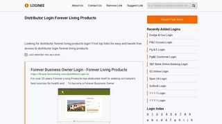 Distributor Login Forever Living Products