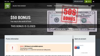 FBS $50 Welcome Bonus - Forex