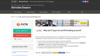 FXTM – Why can't I log in to my MT4 trading account? | FAQ ...