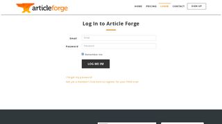 Article Forge - Login