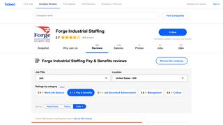Read more Forge Industrial Staffing reviews about Pay & Benefits