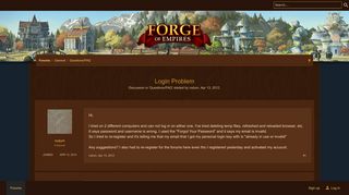 Login Problem | Forge of Empires Forum