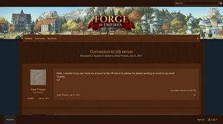 Connection to US server | Forge of Empires Forum