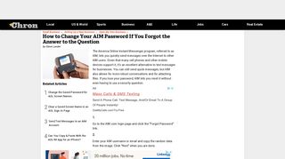 How to Change Your AIM Password If You Forgot the Answer to the ...