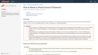 How to Reset a cPanel Account Password - cPanel Knowledge Base ...