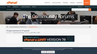 I forgot password of cpanel | cPanel Forums