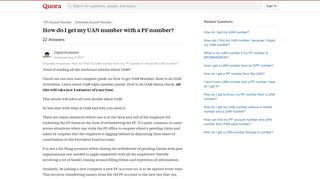 How to get my UAN number with a PF number - Quora