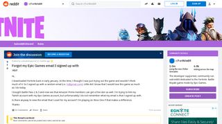 Forgot my Epic Games email I signed up with : FortNiteBR - Reddit