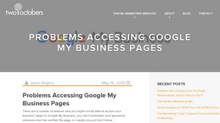 Problems Accessing Google My Business Pages | Two Octobers