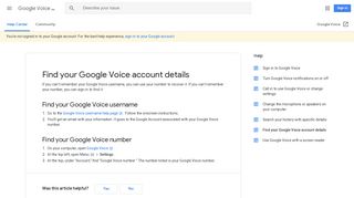 Find your Google Voice account details - Google Voice Help