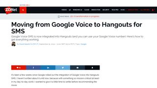 Moving from Google Voice to Hangouts for SMS | ZDNet