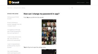 How can I change my password in-app? – Help Center