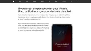 If you forgot the passcode for your iPhone, iPad, or iPod touch, or ...
