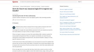 How to know my Amazon login ID to register my Kindle - Quora