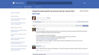 I forgot the email used for my account, how do I recover this? - Facebook
