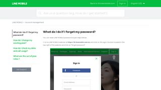 What do I do if I forget my password? – LINE MOBILE