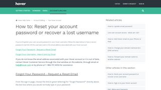 How to: Reset your account password or recover a lost username ...