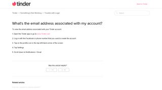 What's the email address associated with my account? – Tinder