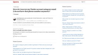 How to recover my Tinder account using my email (I do not have ...