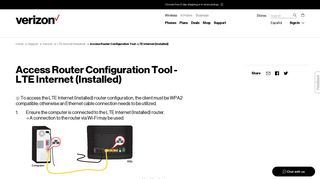 Access Router Configuration Tool - LTE Internet (Installed) | Verizon ...