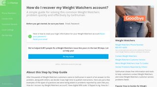 How do I recover my Weight Watchers account? | How-To Guide - GetHuman