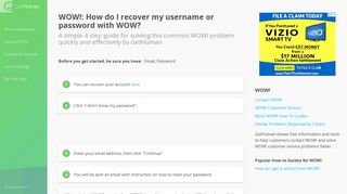 WOW!: How do I recover my username or password with WOW? | How-To ...
