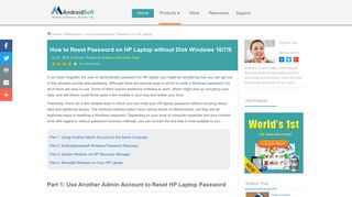 How to Reset Password on HP Laptop Windows 10/7/8 If Forgot it