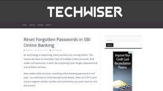 How to reset forgotten passwords in SBI Online Banking - TechWiser
