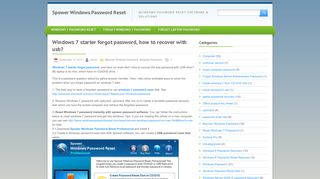 Windows 7 starter forgot password, how to recover?