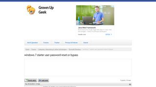 windows 7 starter user password reset or bypass | Grown Up Geek