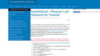 PowerSchool - Recover Lost Password for Teacher