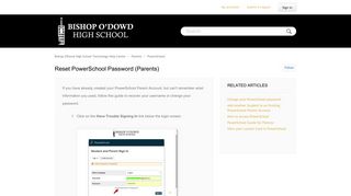 Reset PowerSchool Password (Parents) – Bishop O'Dowd High ...