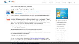Forgot Tumblr Password, How to Reset it