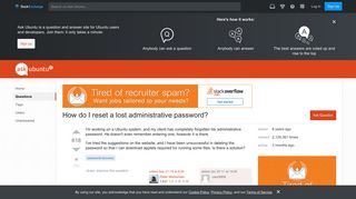 How do I reset a lost administrative password? - Ask Ubuntu
