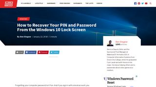 How to Recover Your PIN and Password From the Windows 10 Lock ...