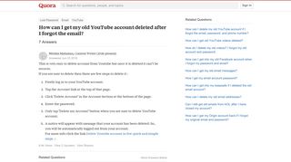 How to get my old YouTube account deleted after I forgot the email ...
