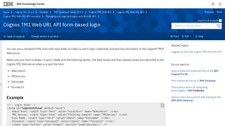 Cognos TM1 Web URL API form-based login - IBM