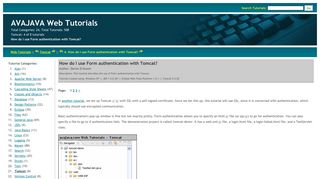 How do I use Form authentication with Tomcat? - Web Tutorials ...