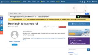 How login to cosmos rbi - CAclubindia