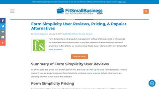 Form Simplicity User Reviews, Pricing, & Popular Alternatives