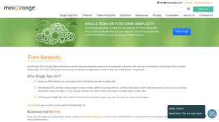 Single Sign On(SSO) solution for Form Simplicity - miniOrange