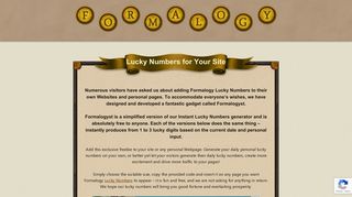 Lucky Numbers for Your Site - Formalogy