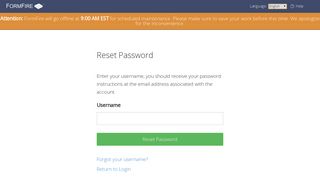 Reset Password - FormFire