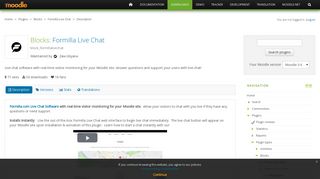 Moodle plugins directory: Formilla Live Chat