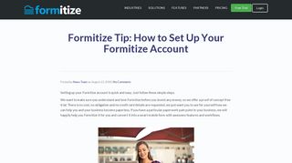 Formitize Tip: How to Set Up Your Formitize Account - Formitize