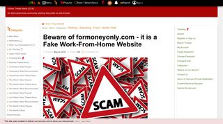 Beware of formoneyonly.com - it is a Fake Work-From-Home Website