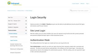 Login Security – Intranet Connections