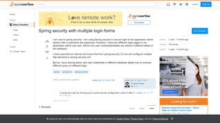 Spring security with multiple login forms - Stack Overflow